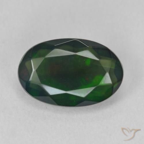 1.52ct Natürlicher Mehrfarbig Schwarzer Opal, Oval, Lichtdurchlässig