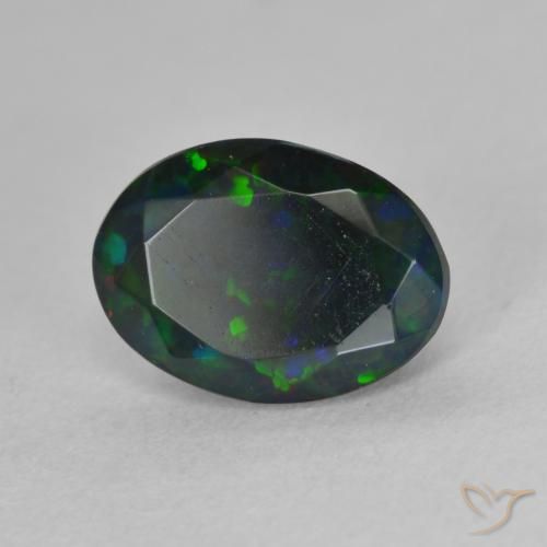 9,17 ctw natürlicher Mehrfarbig Schwarzer Opal, Oval, Lichtdurchlässig