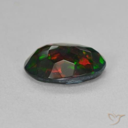 9,17 ctw natürlicher Mehrfarbig Schwarzer Opal, Oval, Lichtdurchlässig