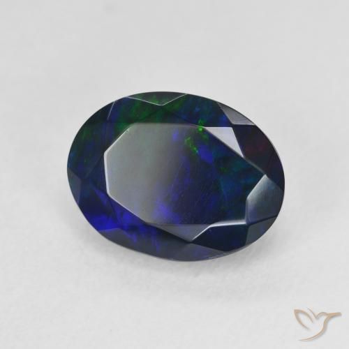 9,17 ctw natürlicher Mehrfarbig Schwarzer Opal, Oval, Lichtdurchlässig