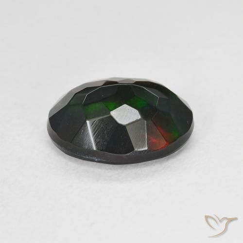 9,17 ctw natürlicher Mehrfarbig Schwarzer Opal, Oval, Lichtdurchlässig