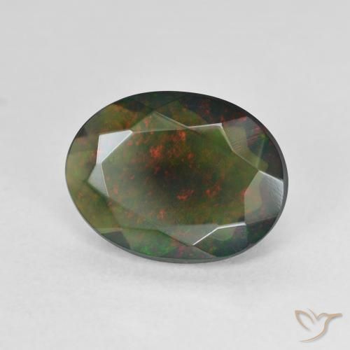 9,17 ctw natürlicher Mehrfarbig Schwarzer Opal, Oval, Lichtdurchlässig