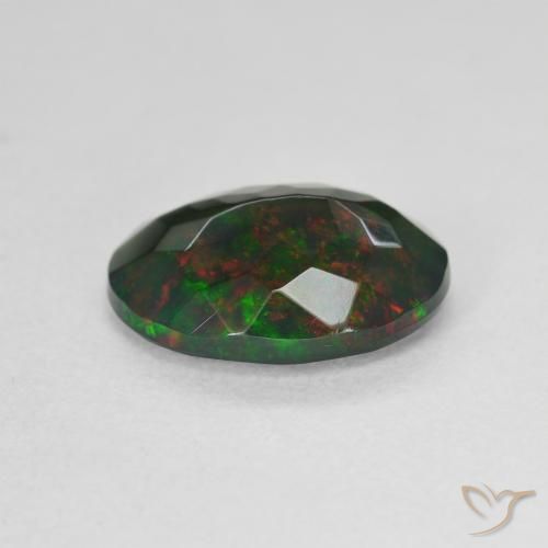 9,17 ctw natürlicher Mehrfarbig Schwarzer Opal, Oval, Lichtdurchlässig