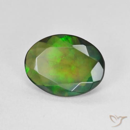 9,17 ctw natürlicher Mehrfarbig Schwarzer Opal, Oval, Lichtdurchlässig