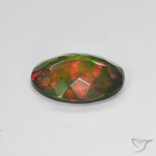 9,17 ctw natürlicher Mehrfarbig Schwarzer Opal, Oval, Lichtdurchlässig
