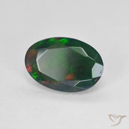 9,17 ctw natürlicher Mehrfarbig Schwarzer Opal, Oval, Lichtdurchlässig