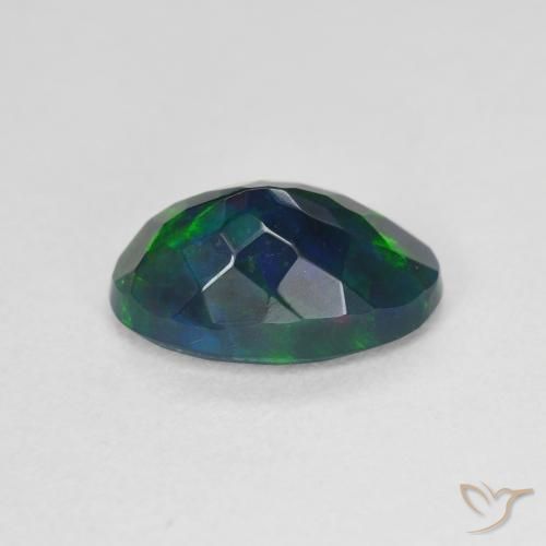 9,17 ctw natürlicher Mehrfarbig Schwarzer Opal, Oval, Lichtdurchlässig