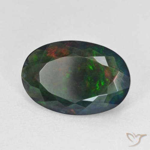 9,17 ctw natürlicher Mehrfarbig Schwarzer Opal, Oval, Lichtdurchlässig