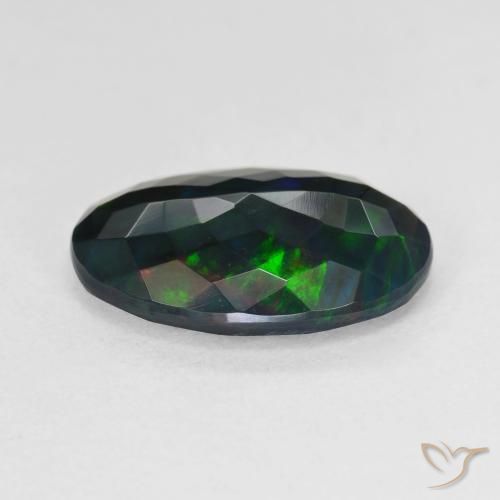 9,17 ctw natürlicher Mehrfarbig Schwarzer Opal, Oval, Lichtdurchlässig