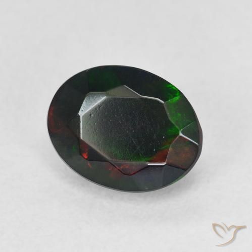 9,17 ctw natürlicher Mehrfarbig Schwarzer Opal, Oval, Lichtdurchlässig
