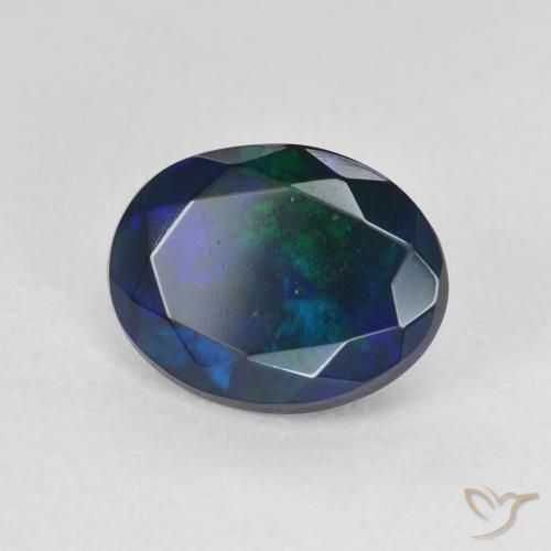 9,17 ctw natürlicher Mehrfarbig Schwarzer Opal, Oval, Lichtdurchlässig