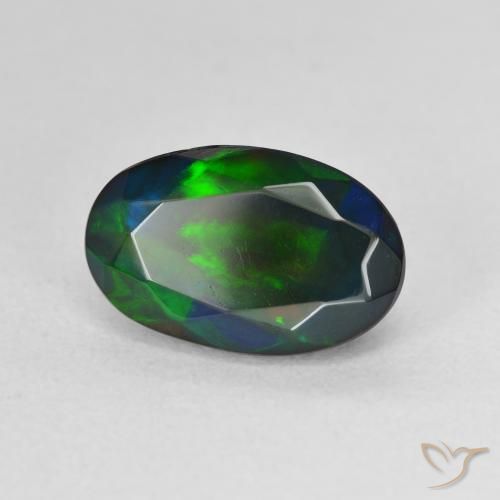 9,17 ctw natürlicher Mehrfarbig Schwarzer Opal, Oval, Lichtdurchlässig
