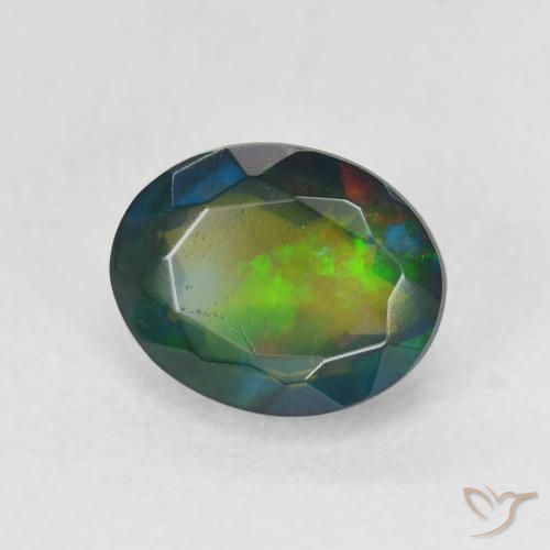 9,17 ctw natürlicher Mehrfarbig Schwarzer Opal, Oval, Lichtdurchlässig