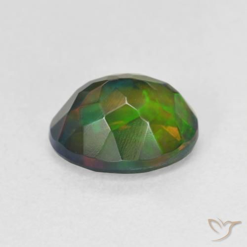 9,17 ctw natürlicher Mehrfarbig Schwarzer Opal, Oval, Lichtdurchlässig