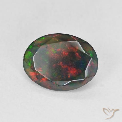 9,17 ctw natürlicher Mehrfarbig Schwarzer Opal, Oval, Lichtdurchlässig