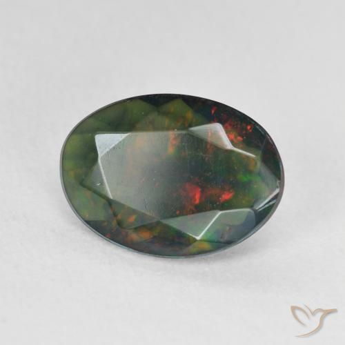 9,17 ctw natürlicher Mehrfarbig Schwarzer Opal, Oval, Lichtdurchlässig