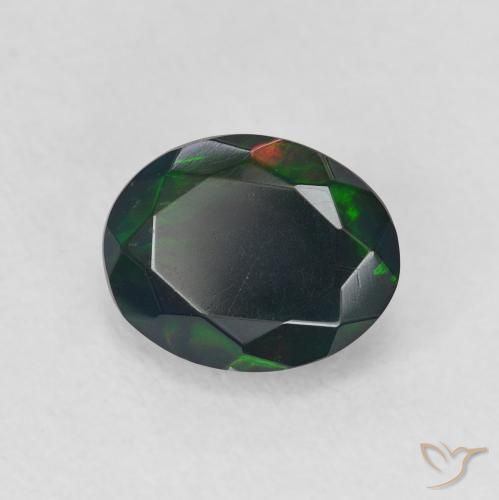 9,17 ctw natürlicher Mehrfarbig Schwarzer Opal, Oval, Lichtdurchlässig