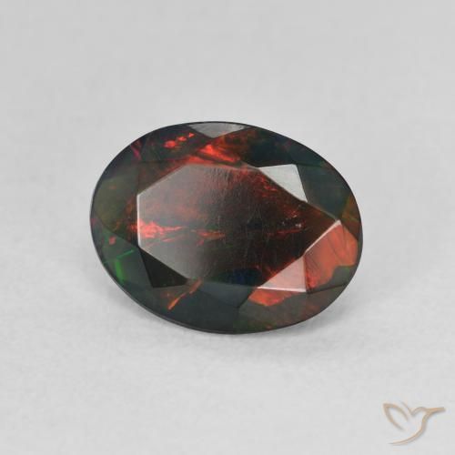 9,17 ctw natürlicher Mehrfarbig Schwarzer Opal, Oval, Lichtdurchlässig
