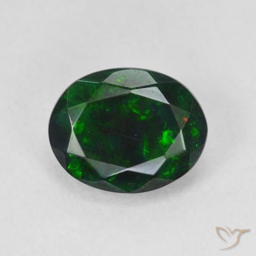 1.55ct Natürlicher Mehrfarbig Schwarzer Opal, Oval, Lichtdurchlässig
