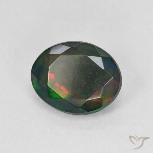 9,17 ctw natürlicher Mehrfarbig Schwarzer Opal, Oval, Lichtdurchlässig