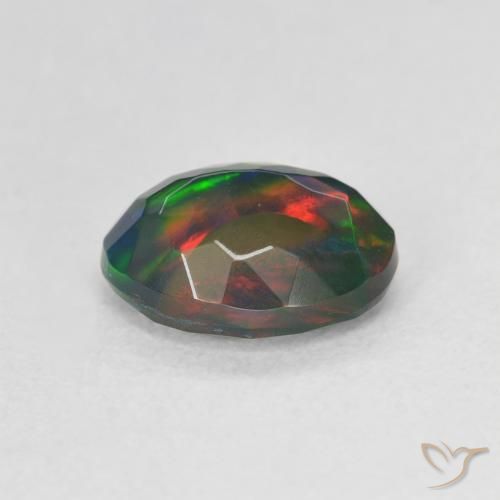 9,17 ctw natürlicher Mehrfarbig Schwarzer Opal, Oval, Lichtdurchlässig