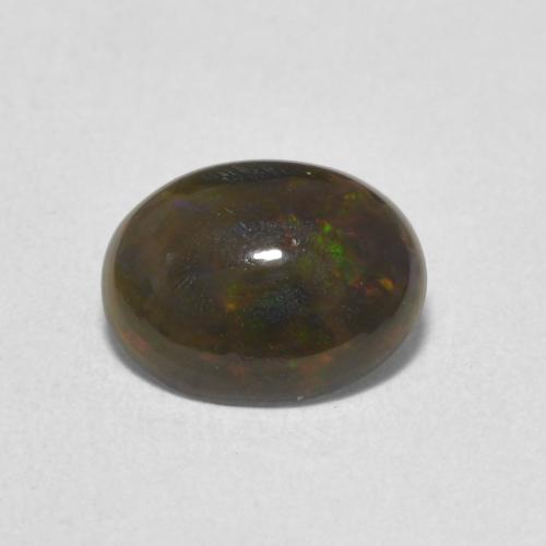 0.84ct Natürlicher Mehrfarbig Schwarzer Opal, Oval, Lichtundurchlässig