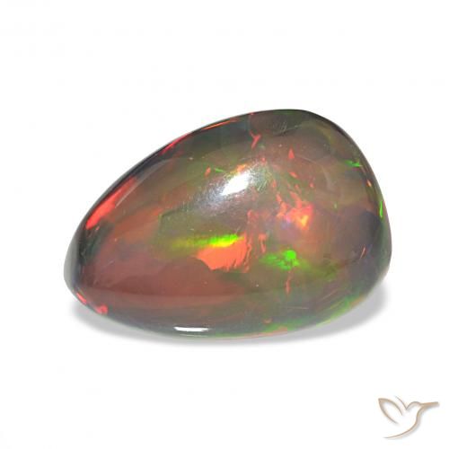 6.78ct Mehrfarbig Schwarzer Opal, Birnenform, Lichtundurchlässig