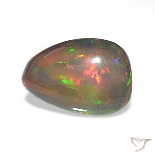 9,17 ctw natürlicher Mehrfarbig Schwarzer Opal, Birnenform, Lichtundurchlässig