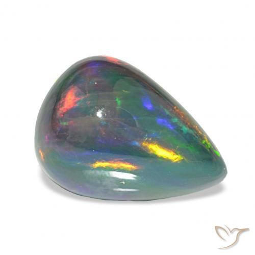 9,17 ctw natürlicher Mehrfarbig Schwarzer Opal, Birnenform, Lichtundurchlässig