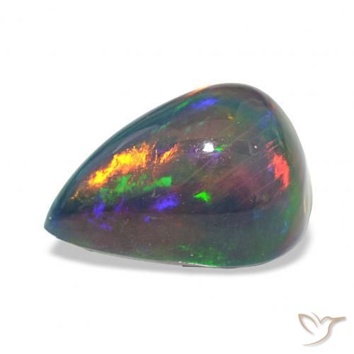 9,17 ctw natürlicher Mehrfarbig Schwarzer Opal, Birnenform, Lichtundurchlässig