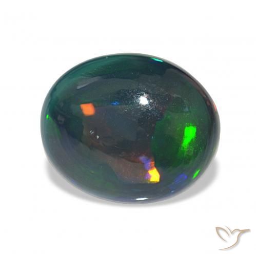 9,17 ctw natürlicher Mehrfarbig Schwarzer Opal, Oval, Lichtundurchlässig