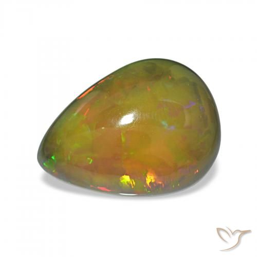 6.70ct Mehrfarbig Schwarzer Opal, Birnenform, Lichtundurchlässig