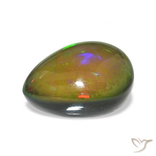 9,17 ctw natürlicher Mehrfarbig Schwarzer Opal, Birnenform, Lichtundurchlässig