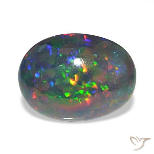 7.80ct Mehrfarbig Schwarzer Opal, Oval, Lichtundurchlässig