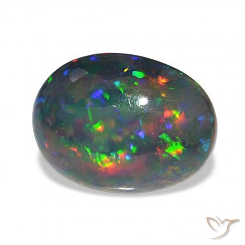9,17 ctw natürlicher Mehrfarbig Schwarzer Opal, Oval, Lichtundurchlässig