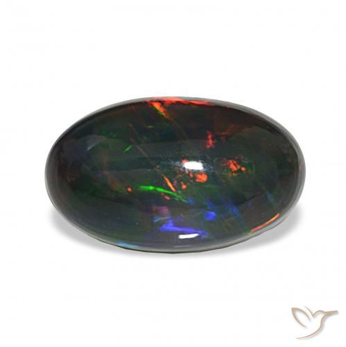 4.80ct Mehrfarbig Schwarzer Opal, Oval, Lichtundurchlässig