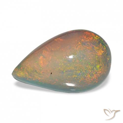 3.98ct Mehrfarbig Schwarzer Opal, Birnenform, Lichtundurchlässig