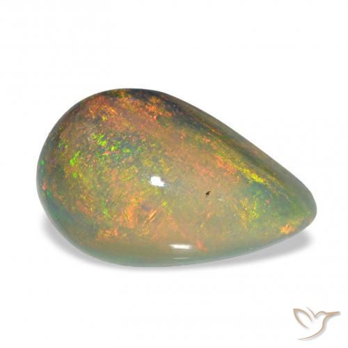 9,17 ctw natürlicher Mehrfarbig Schwarzer Opal, Birnenform, Lichtundurchlässig