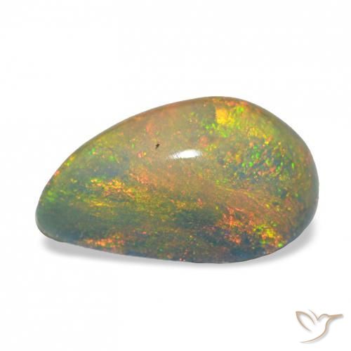 9,17 ctw natürlicher Mehrfarbig Schwarzer Opal, Birnenform, Lichtundurchlässig