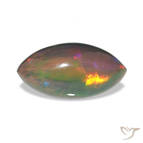 3.55ct Mehrfarbig Schwarzer Opal, Marquise, Lichtundurchlässig