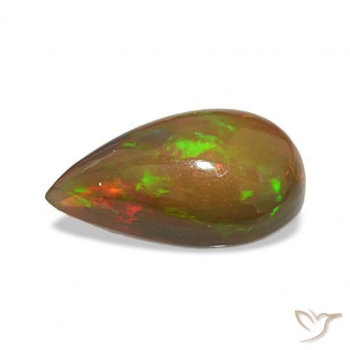 9,17 ctw natürlicher Mehrfarbig Schwarzer Opal, Birnenform, Lichtundurchlässig