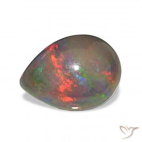 2.65ct Mehrfarbig Schwarzer Opal, Birnenform, Lichtundurchlässig