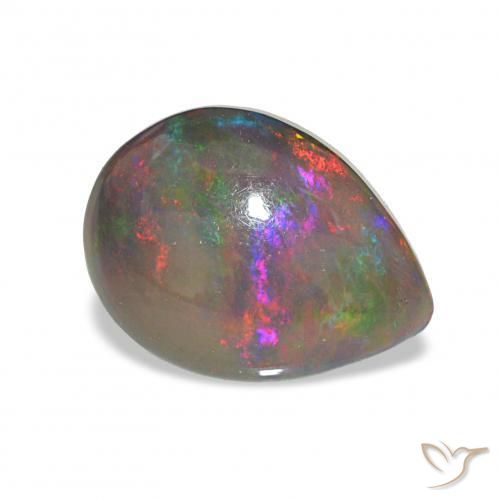 9,17 ctw natürlicher Mehrfarbig Schwarzer Opal, Birnenform, Lichtundurchlässig