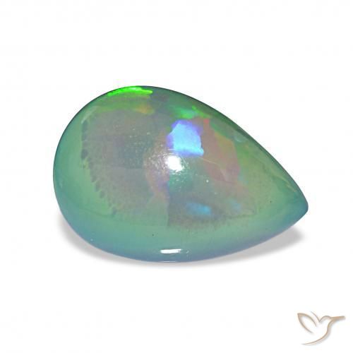 9,17 ctw natürlicher Mehrfarbig Schwarzer Opal, Birnenform, Lichtundurchlässig
