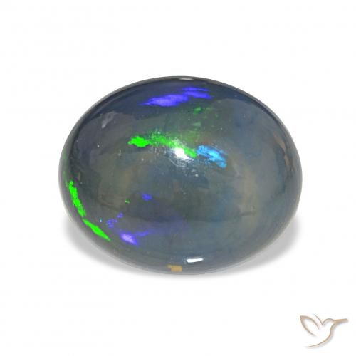 4.13ct Mehrfarbig Schwarzer Opal, Oval, Lichtundurchlässig