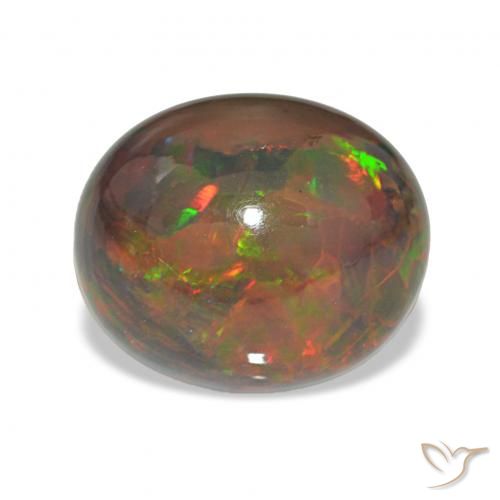 4.98ct Mehrfarbig Schwarzer Opal, Oval, Lichtundurchlässig