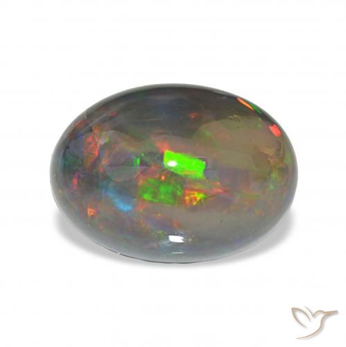 3.96ct Mehrfarbig Schwarzer Opal, Oval, Lichtundurchlässig