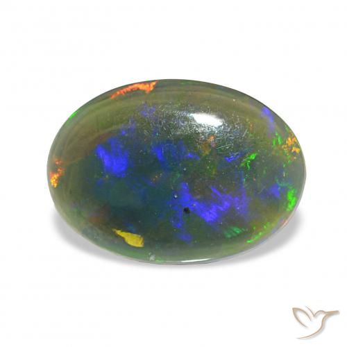 1.61ct Mehrfarbig Schwarzer Opal, Oval, Lichtundurchlässig