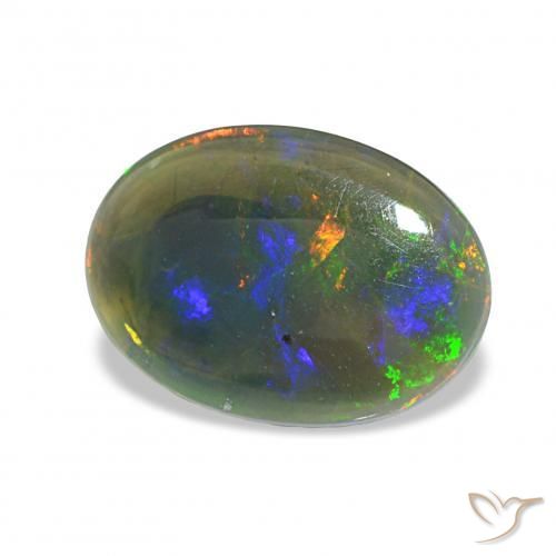 9,17 ctw natürlicher Mehrfarbig Schwarzer Opal, Oval, Lichtundurchlässig