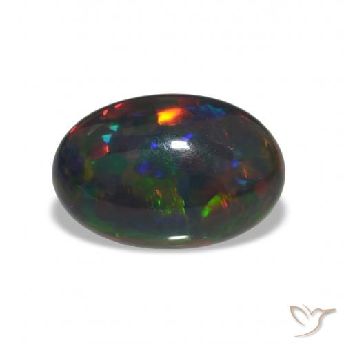 8.61ct Mehrfarbig Schwarzer Opal, Oval, Lichtundurchlässig